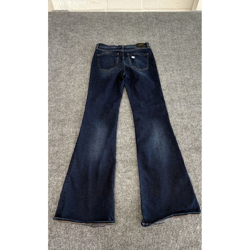 Express Women's Dark Wash Blue High Rise Flare Jeans Sz 8L NWT - Picture 8 of 10
